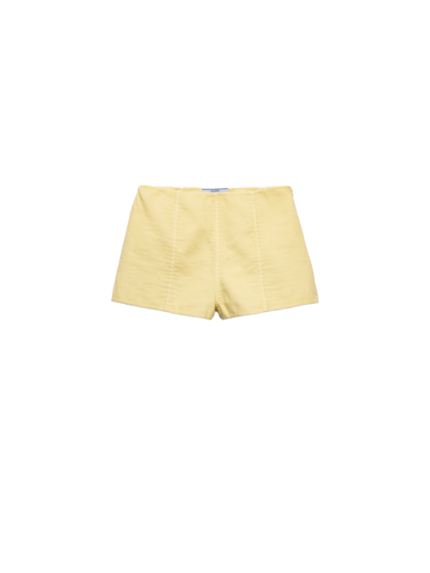 Yellow double cotton shorts