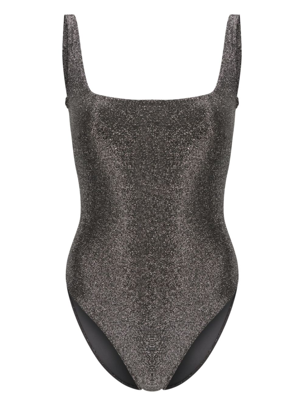 Square-neck glitter swimsuit - Silver