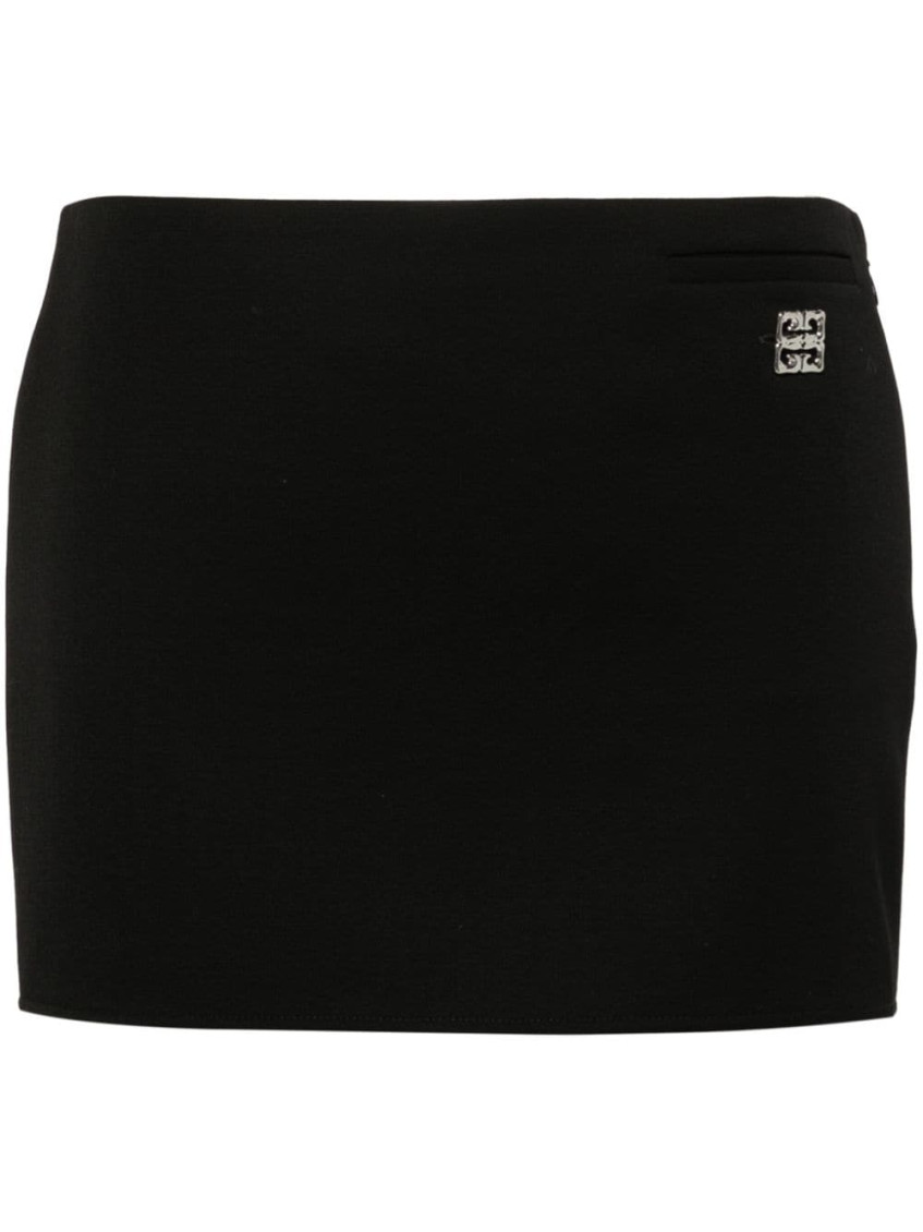 Black Grain De Poudre Mii Skirt