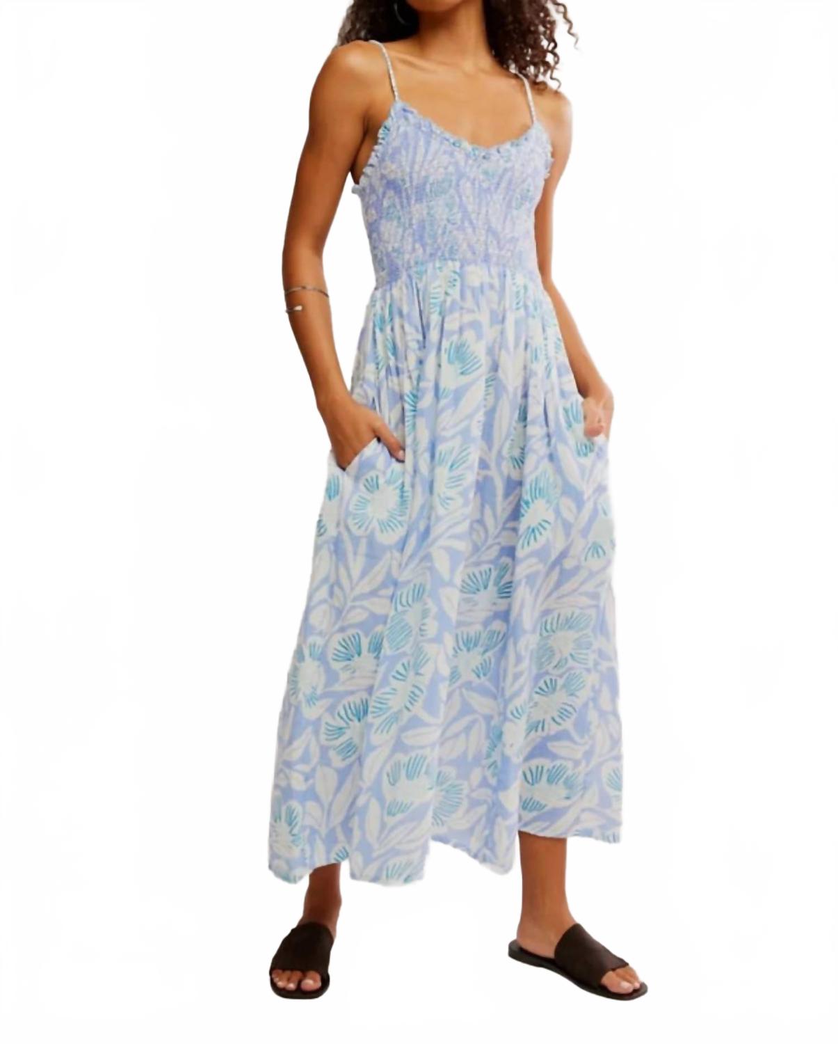 Sweet Nothings Midi Dress In Blue Vista Combo