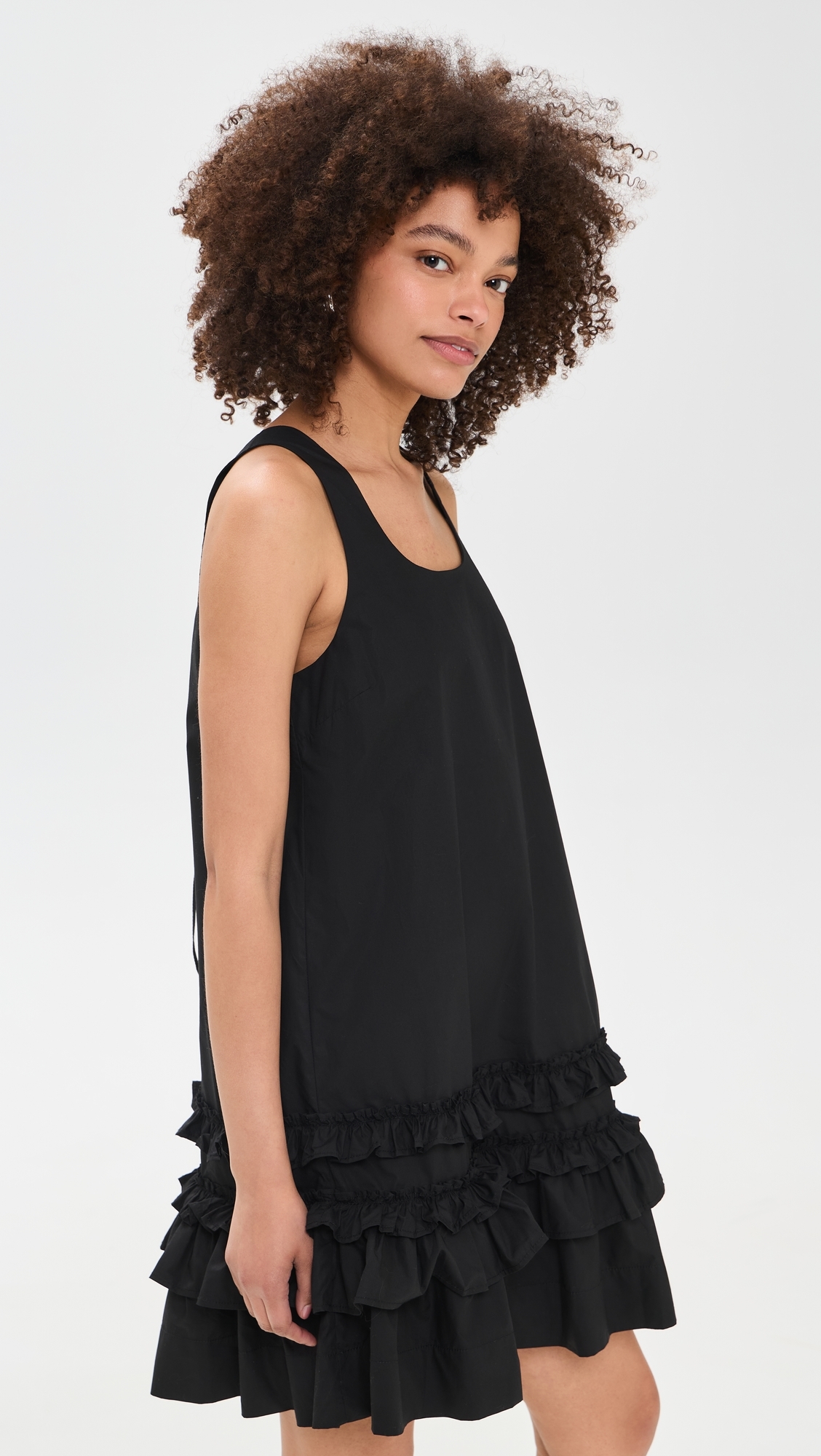 U Neck Mini Dress Black