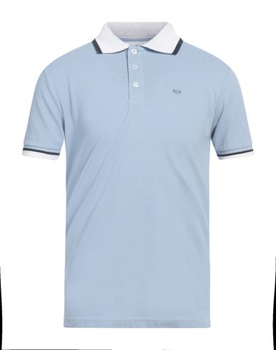 Gas Man Polo shirt Sky blue Size XL Cotton, Elastane