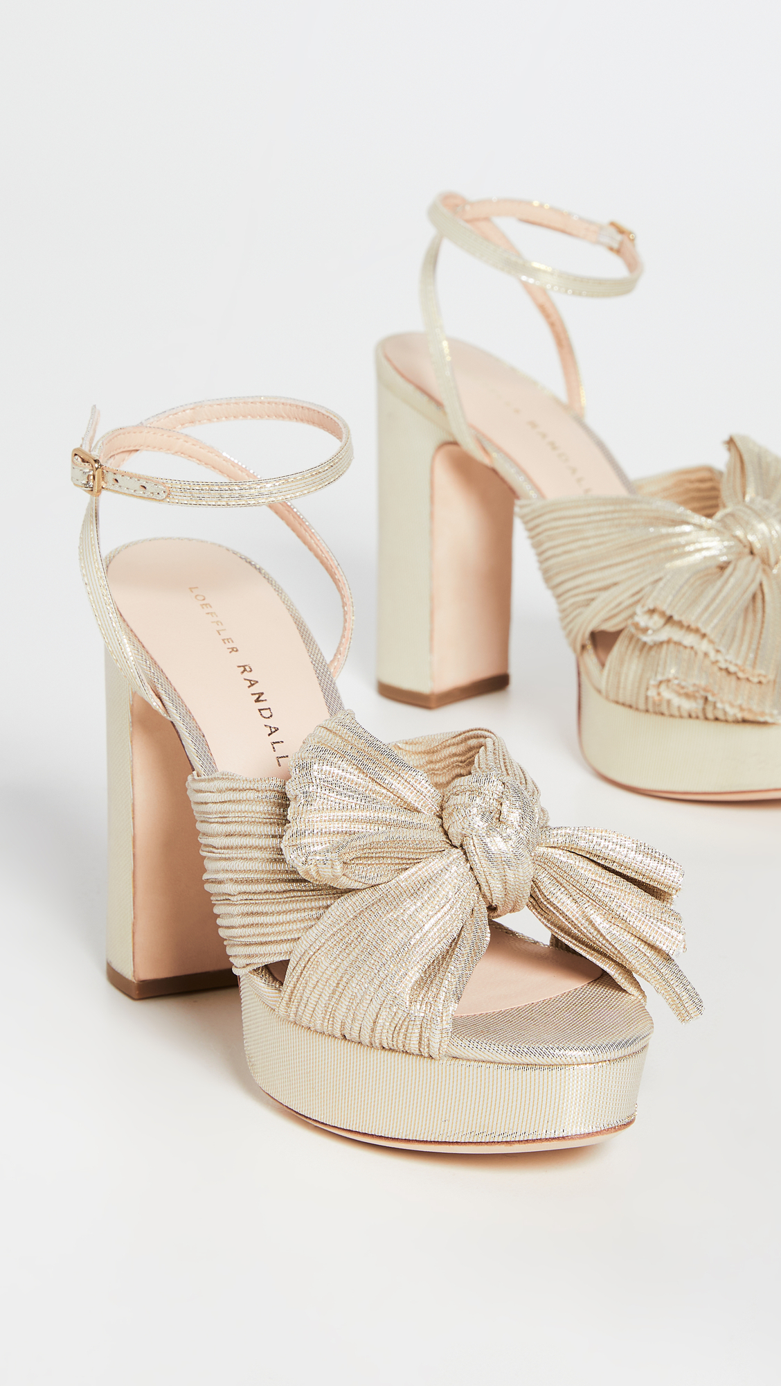 Natalia Platform Pleated Bow Heels