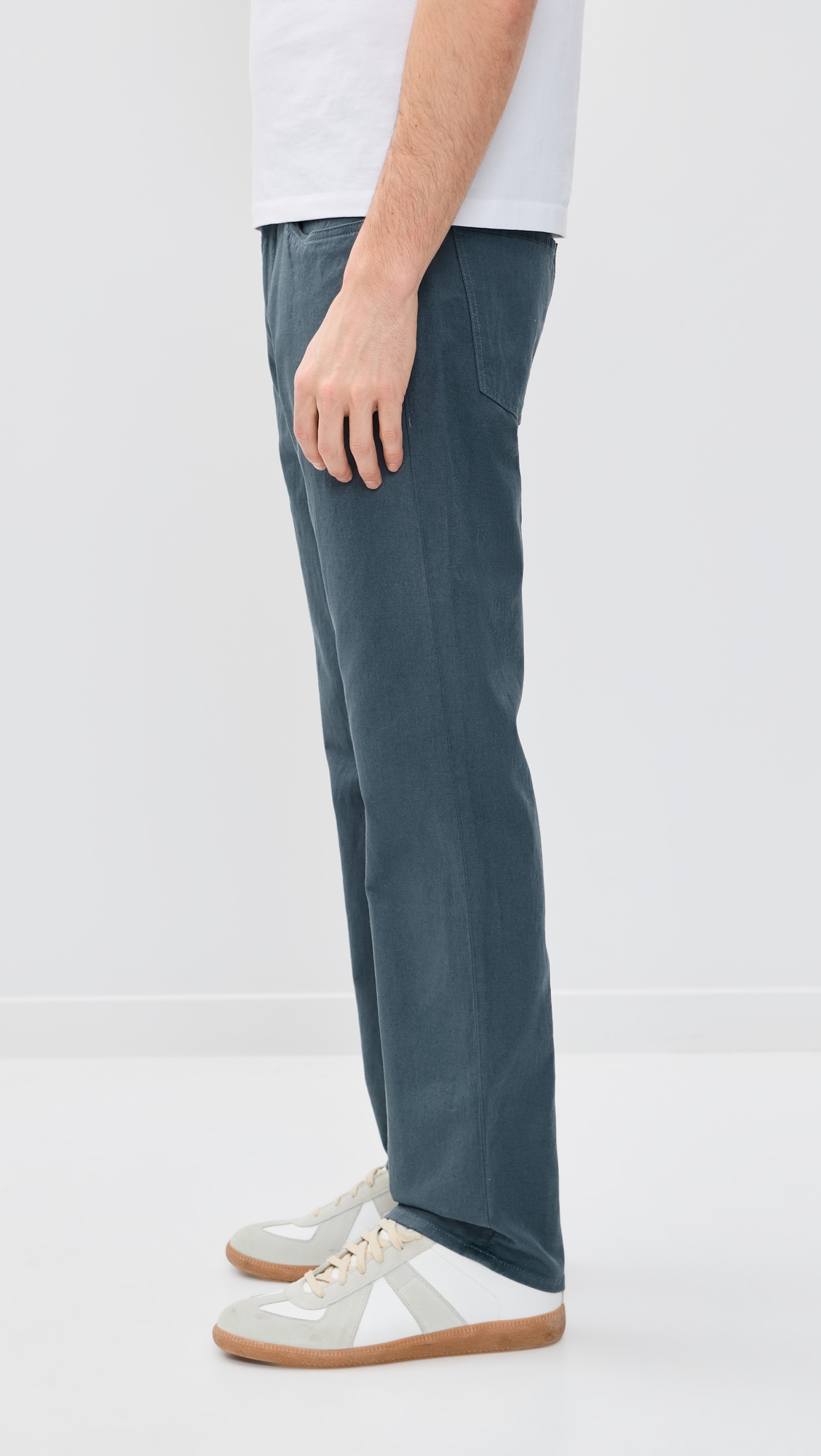 Elijah Straight Stretch Linen Jeans Stone Blue