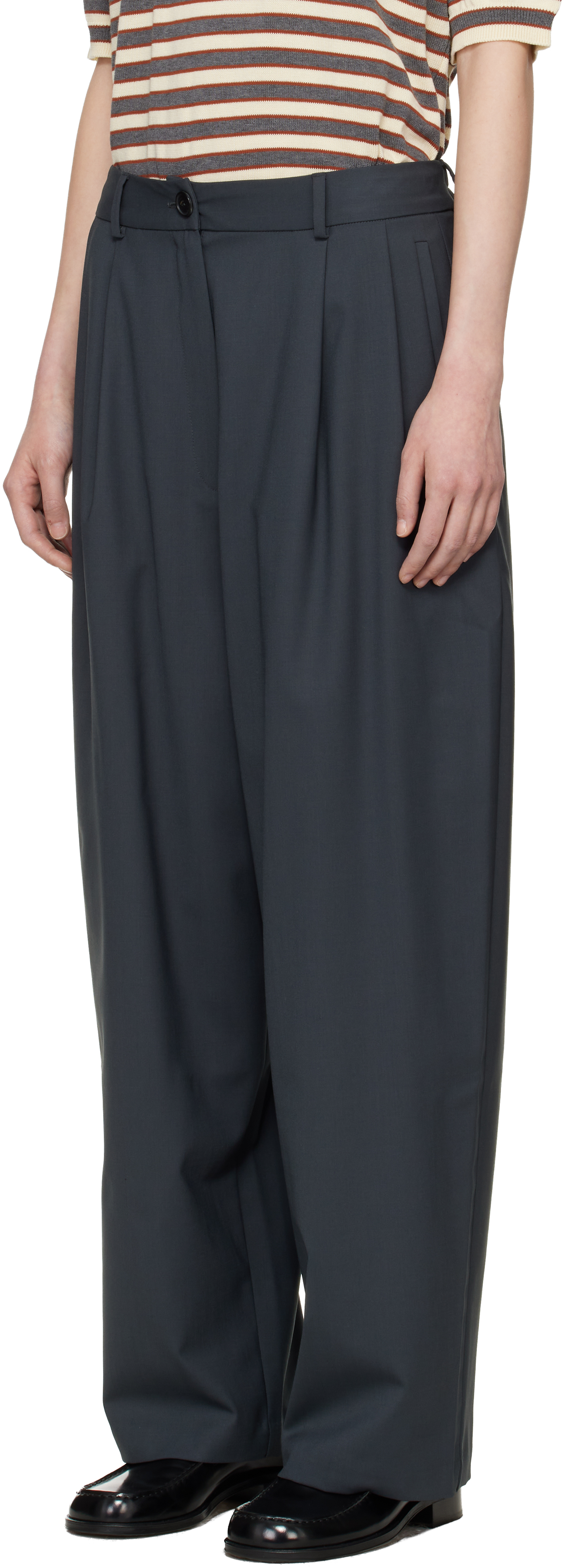 Gray Tailored Masculine Trousers