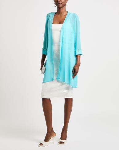 Camilla Milano Woman Overcoat & Trench Coat Turquoise Size 6 Polyester