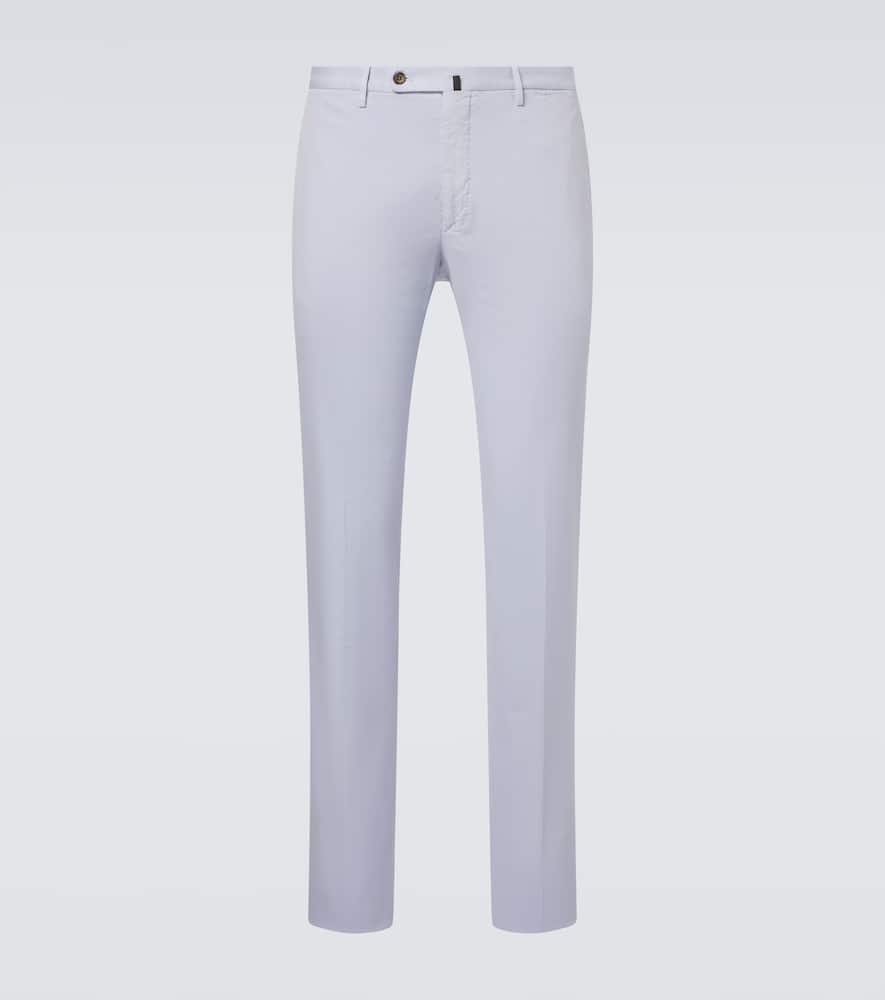 Cotton and silk slim pants