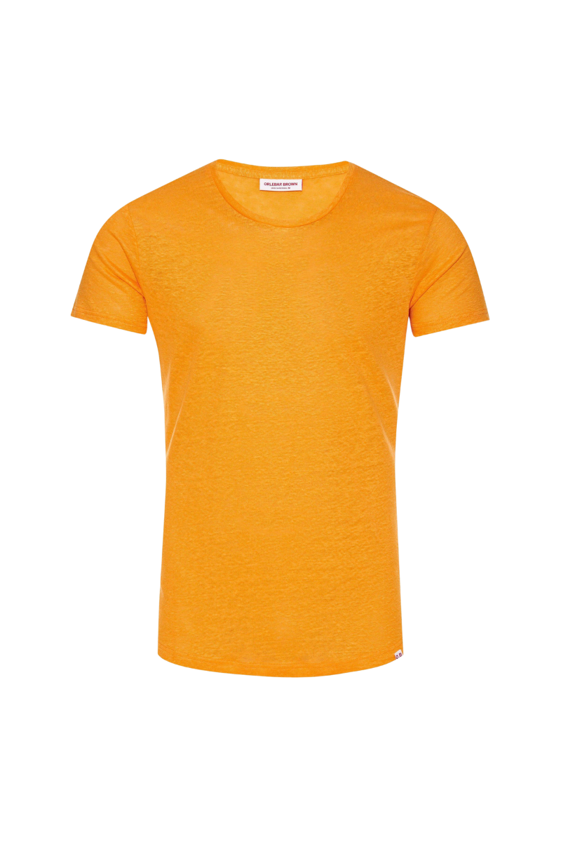 Linen Crewneck T-Shirt — Orange
