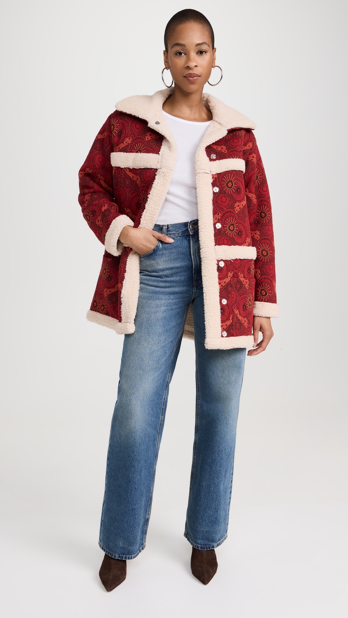 Maputo Coat Red & Cream