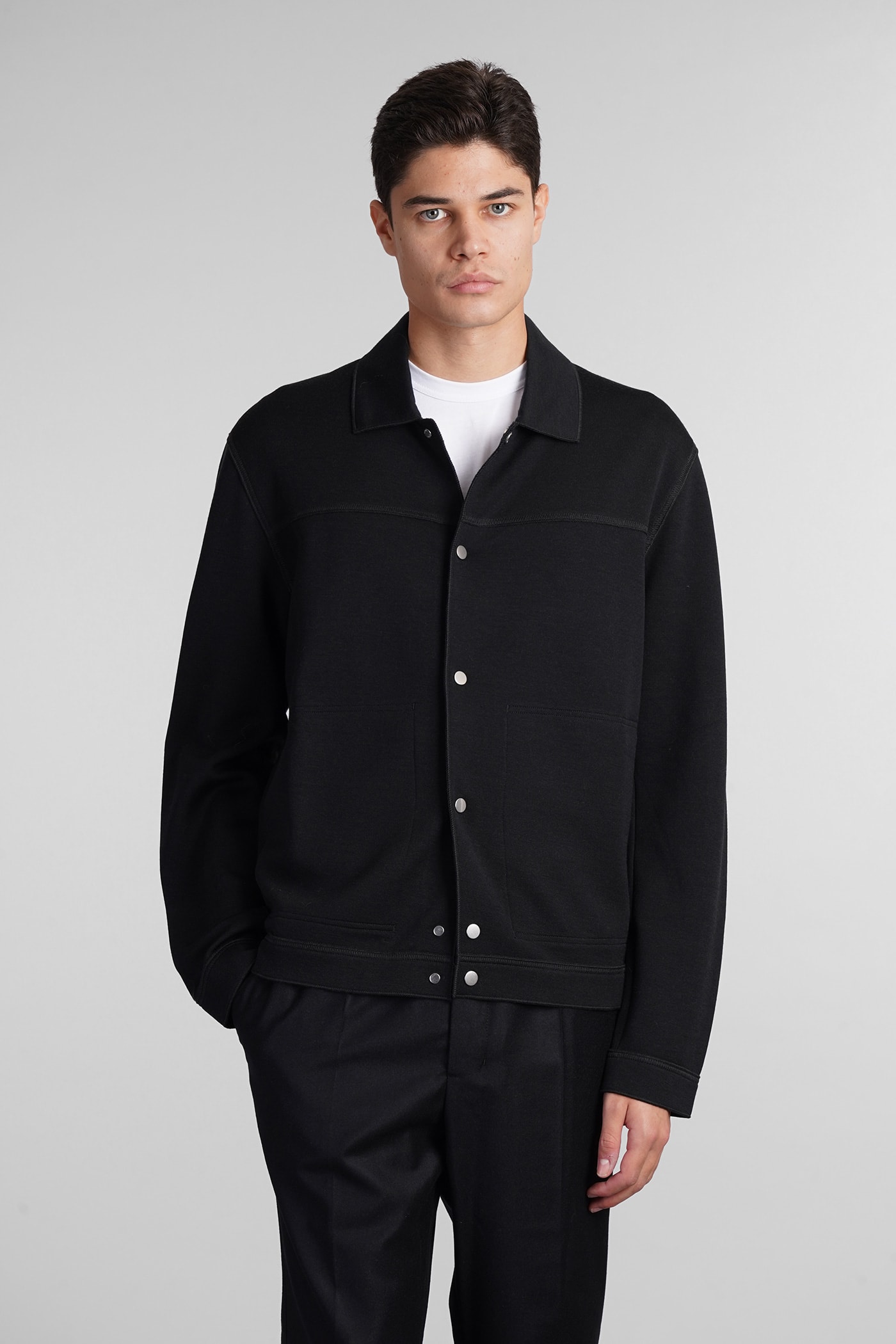 Jersey shirt jacket - Black