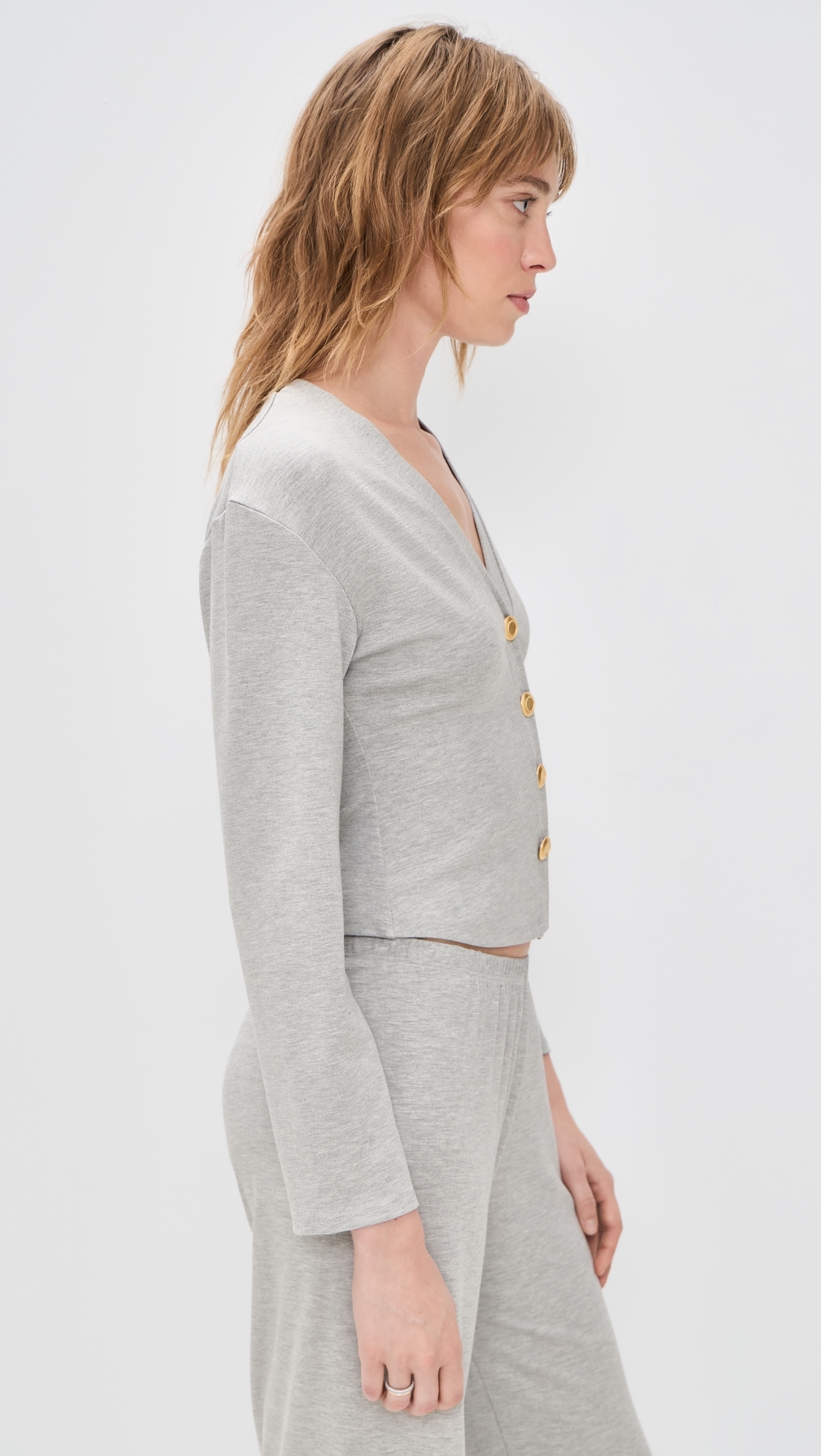 Mary Kate Ponte Cardigan Heather Grey