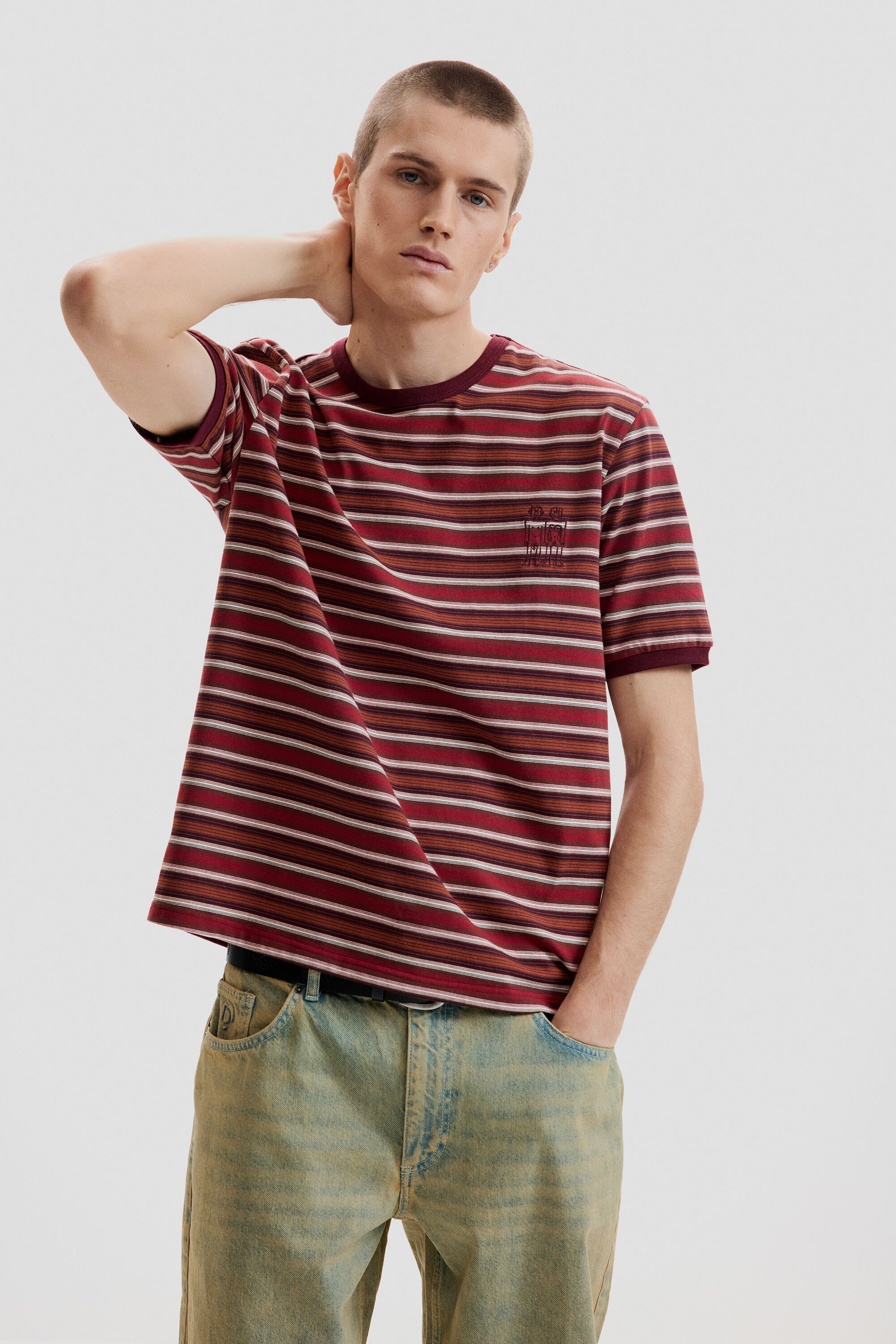 Striped knit T-shirt