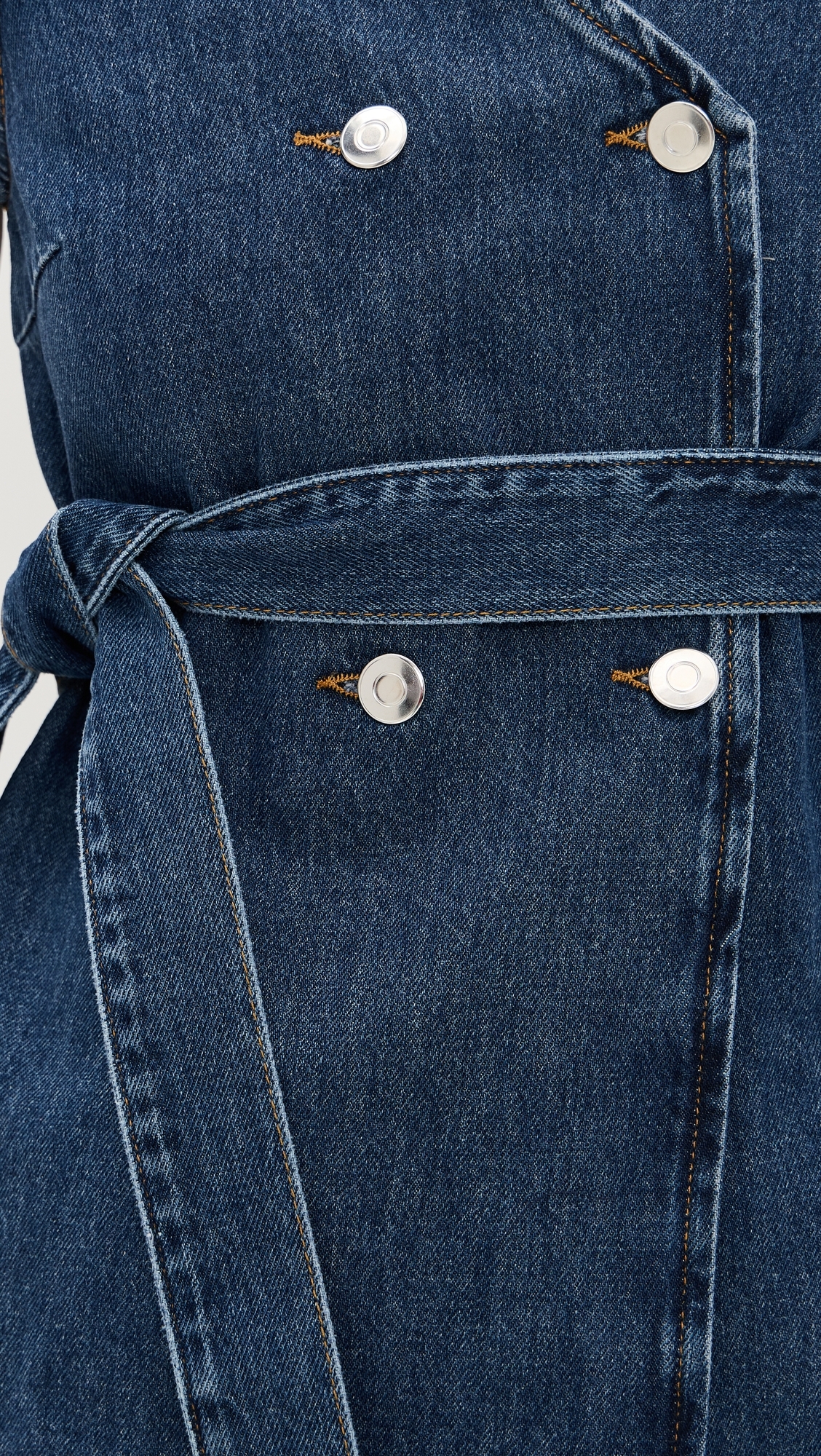 ALIGNE Jate Denim Wrap Waistcoat Vest Mid Blue