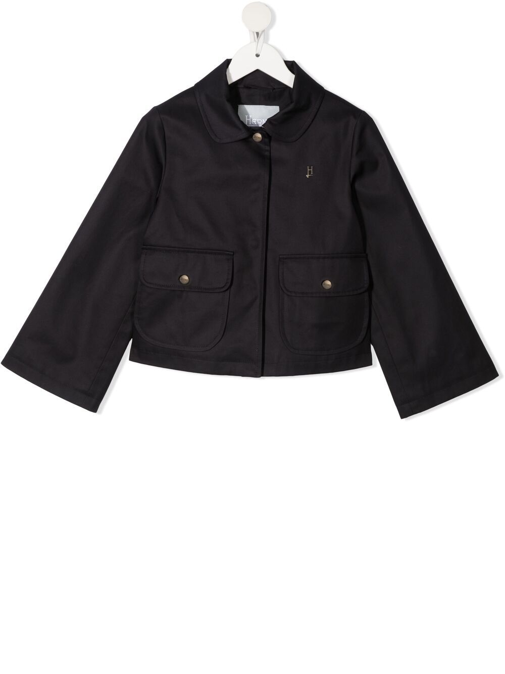 Logo-plaque long-sleeve jacket - Blue