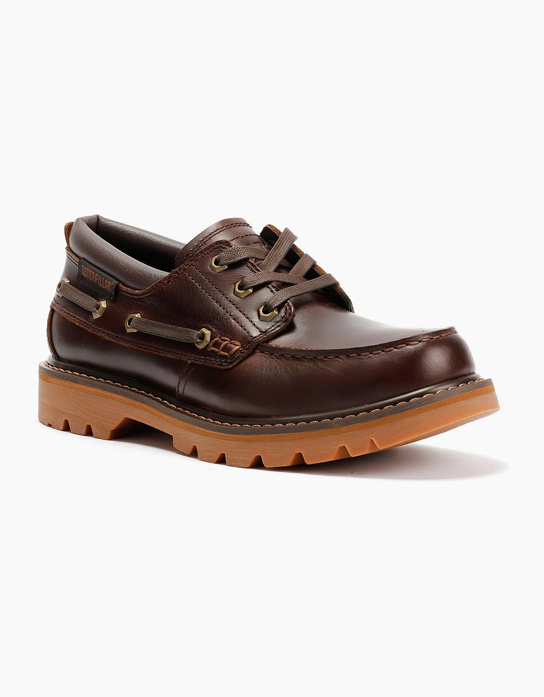 Men's Caterpillar Colorado Boat Lo Leather Men's British Tan Lace-Up Shoes - Brown