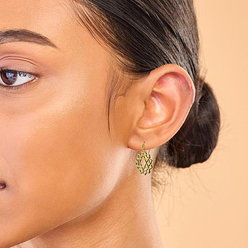 14K Gold-Plated Sterling Silver Heart Chakra Earrings