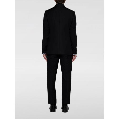 Double-breasted wool-blend suit - Blue