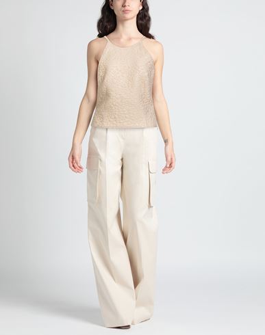 Woman Top Beige Size 2 Polyester, Polyamide, Metallic Polyester