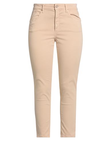 Denim Woman Pants Sand Size 14 Cotton, Elastane