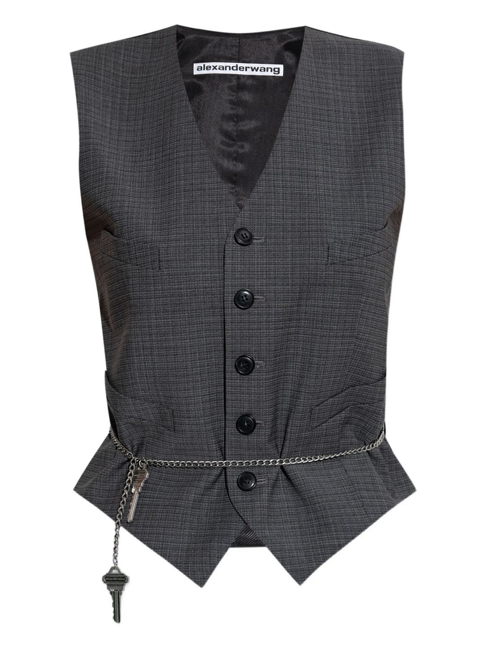 Chain-embellished waistcoat - Grey