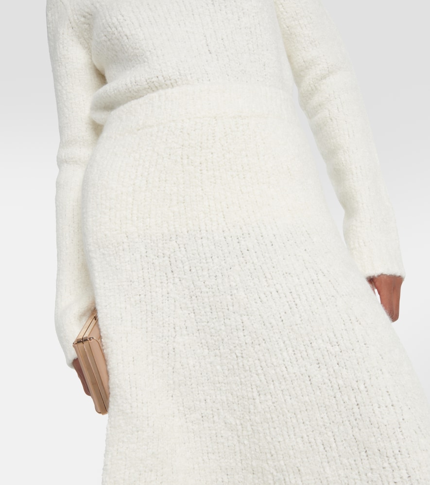 Pablo wool and silk bouclé midi skirt