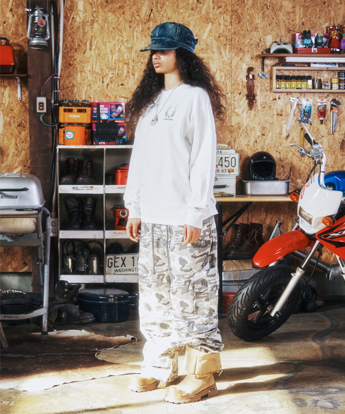 LUCKY HOUSE LS TEE WHITE