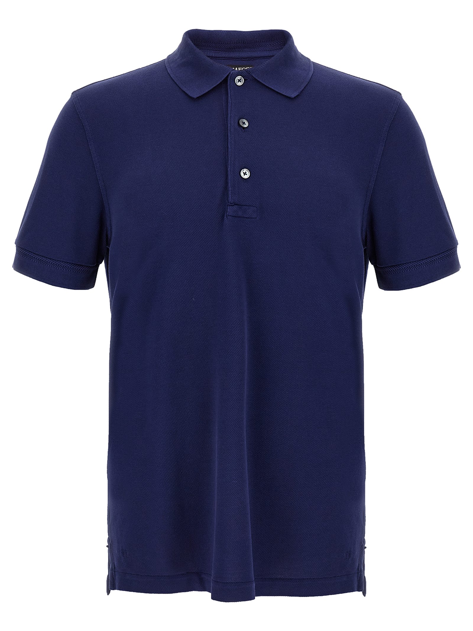 Piqué Cotton-Lyocell Polo Shirt — Navy