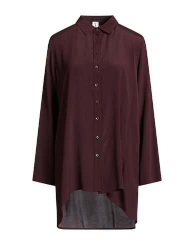 Woman Shirt Burgundy Size 2 Acetate, Silk