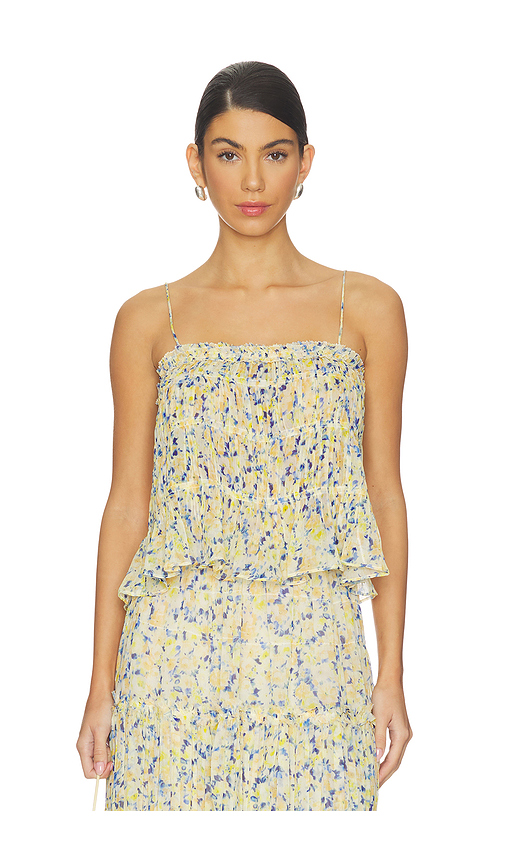 Ulla Johnson Florian Silk Tank Top in Yellow,Blue. - 12 also