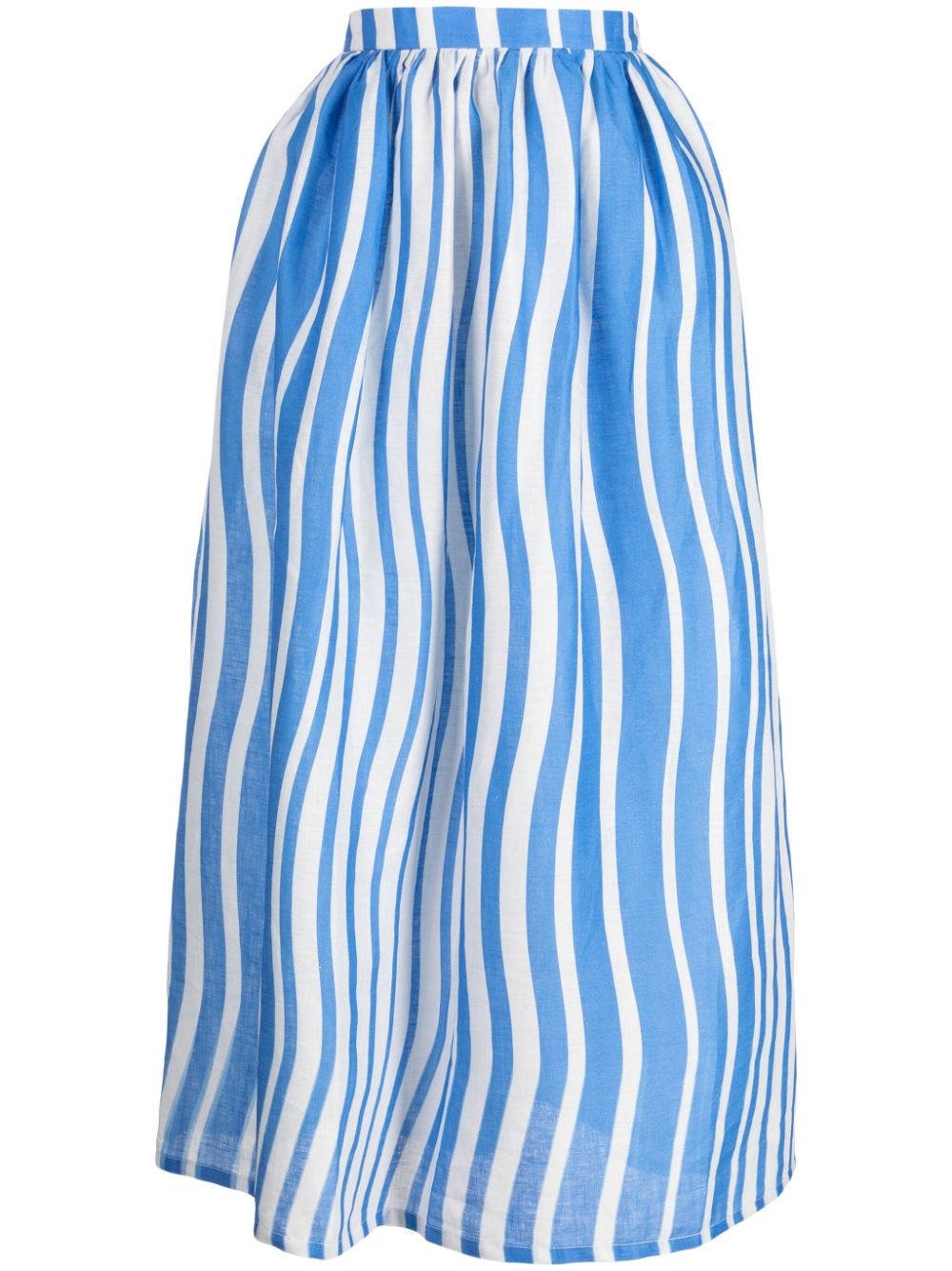 Sicily striped linen midi skirt - Blue