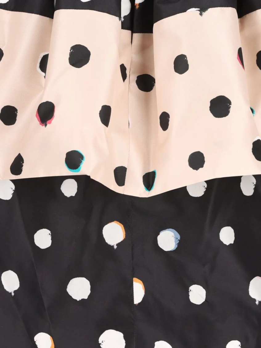 Falena Dots-Print Taffeta Bustier Dress