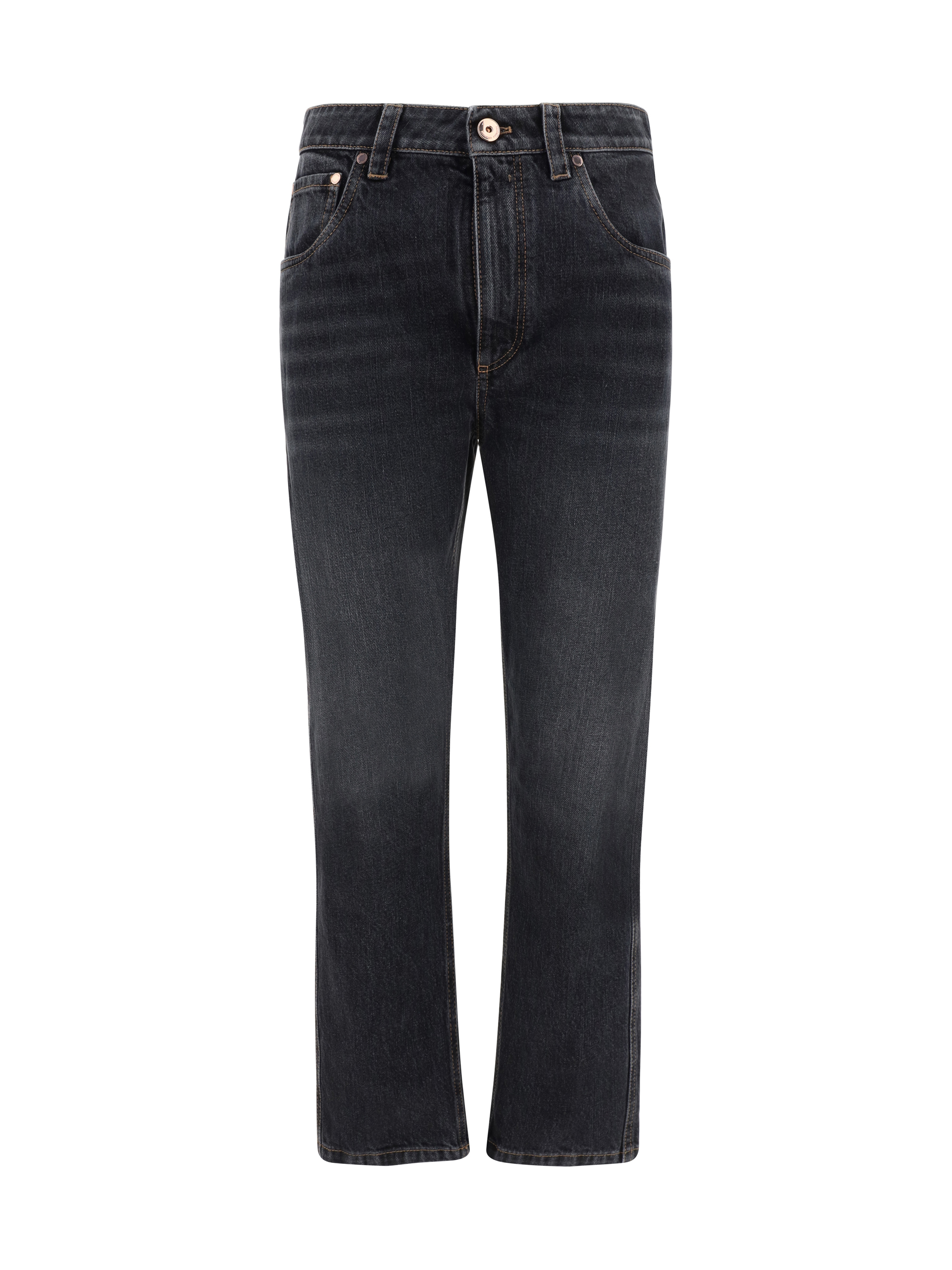 Straight-leg cropped jeans - Black