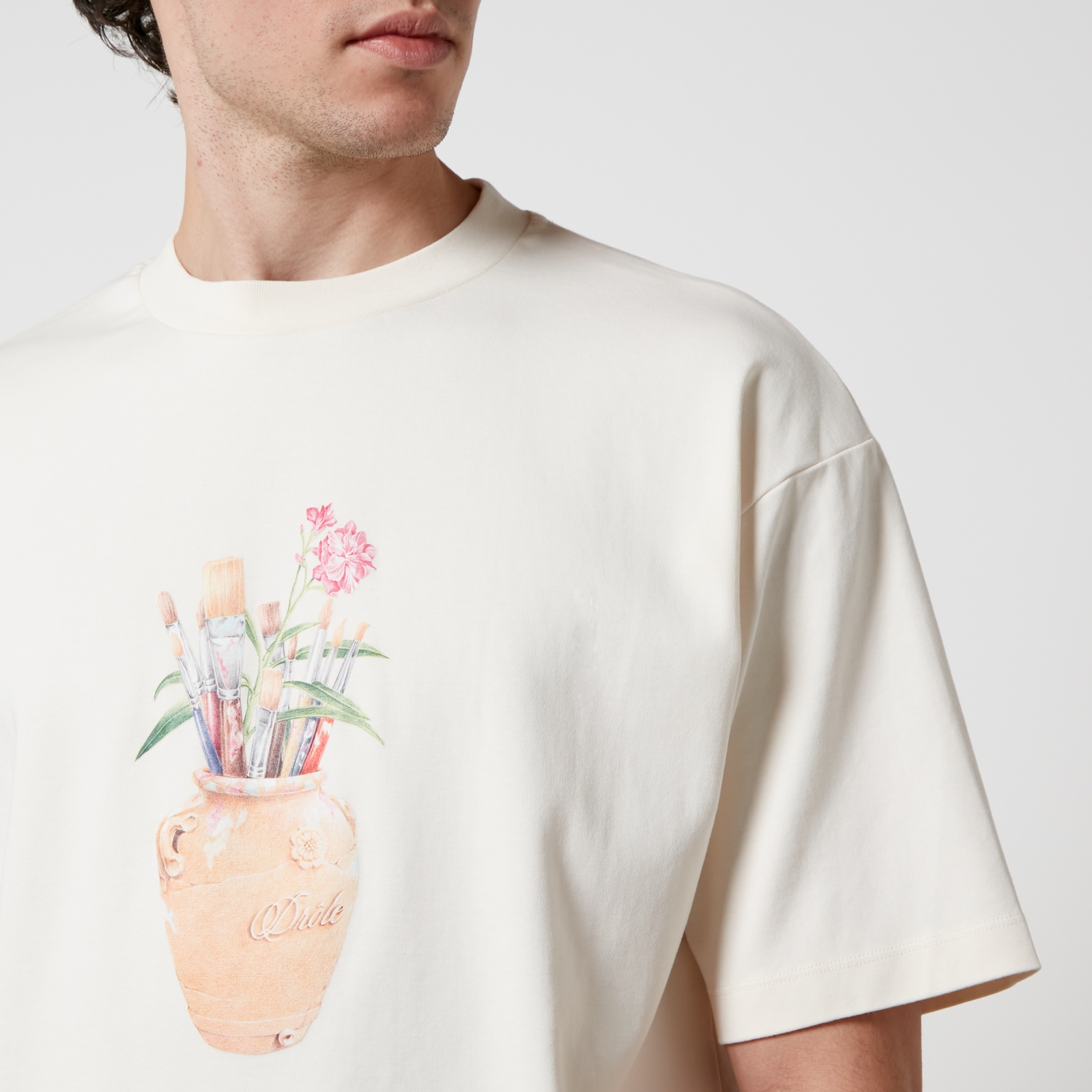Drôle de Monsieur Le T-Shirt Pinceaux Cotton-Jersey T-Shirt - S