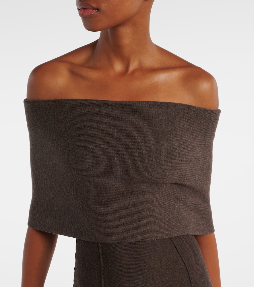 Ava off-shoulder wool-blend maxi dress