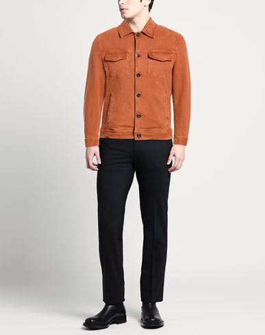 Man Denim outerwear Rust Size 40 Cotton, Elastane