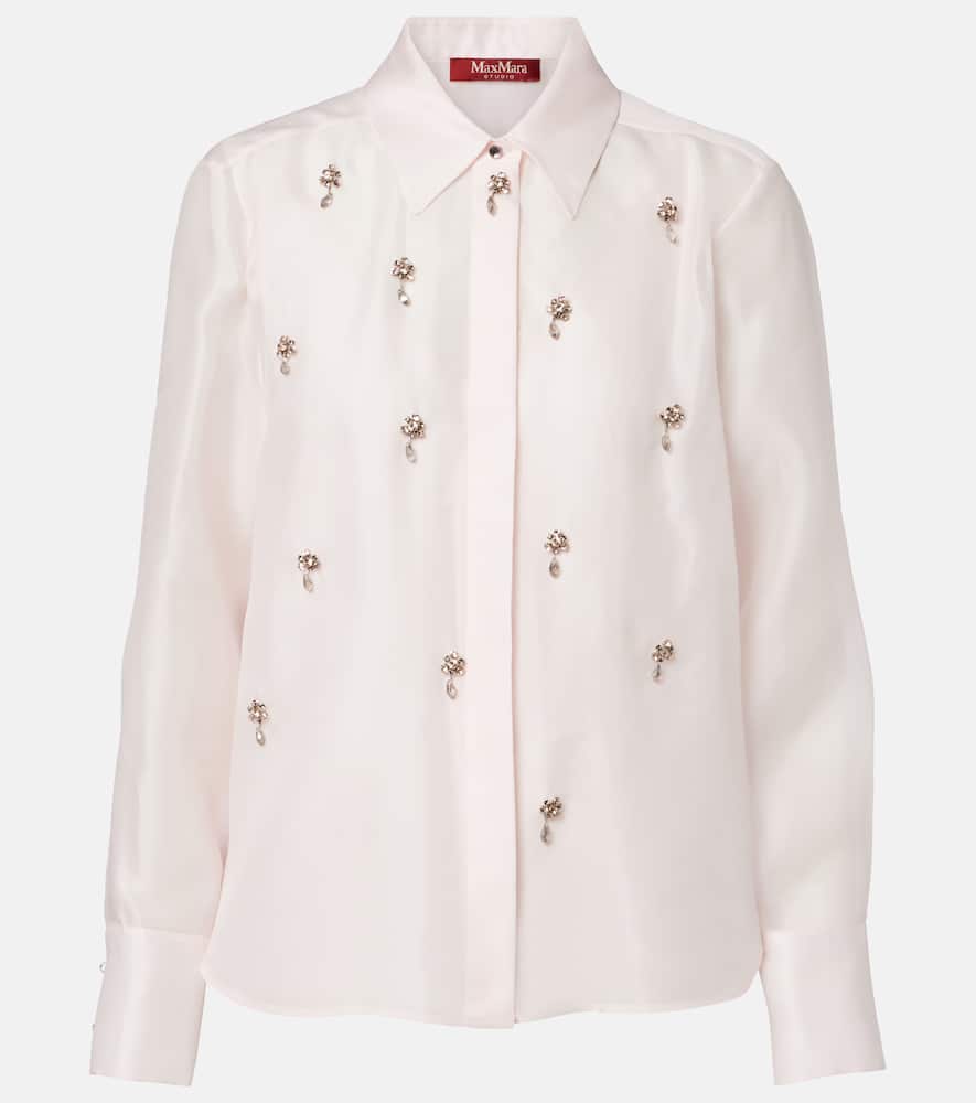 Agi crystal-embellished silk shirt