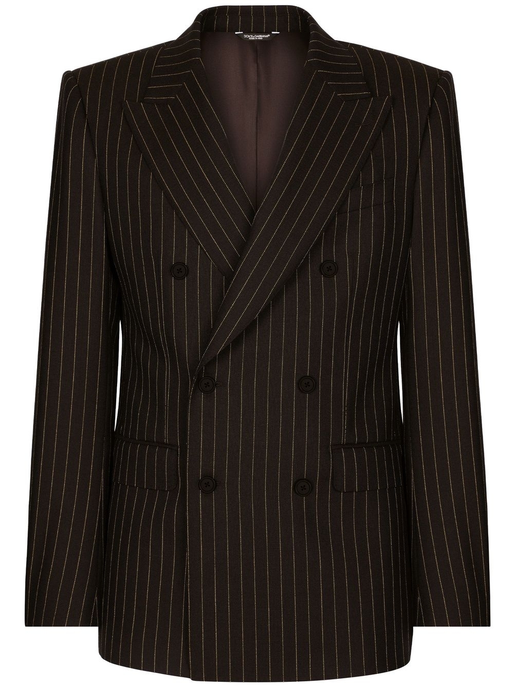 Pinstripe double-breasted blazer - Black