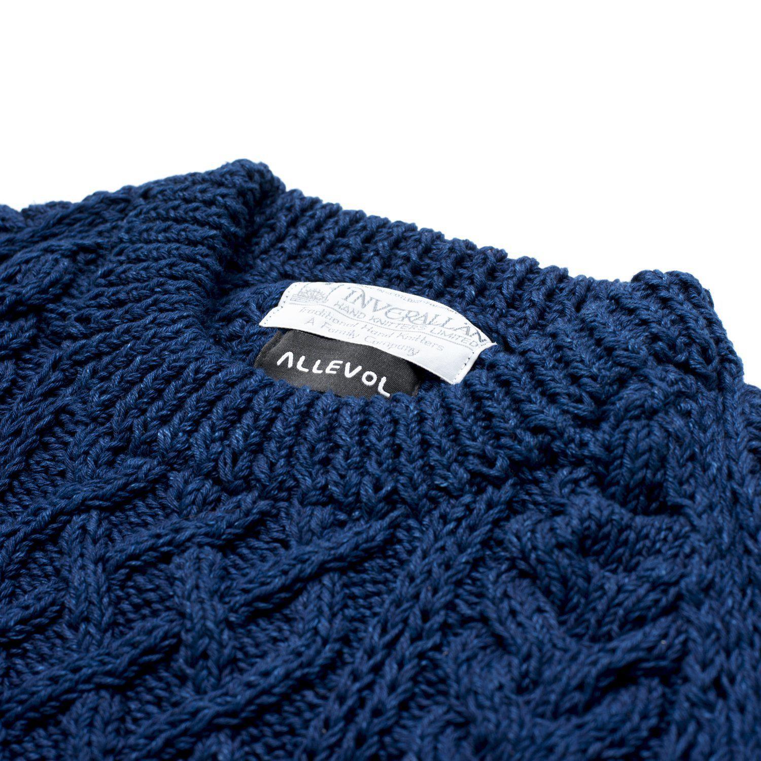 Cable Knit Crew 1A Indigo