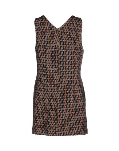 Woman Mini dress Brown Size 6 Polyester, Virgin Wool, Polyamide