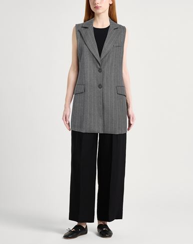 Manila Grace Woman Tailored Vest Grey Size 6 Polyester, Viscose, Elastane