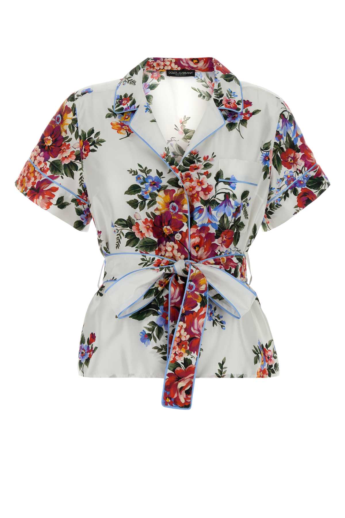Floral Silk Shirt — White
