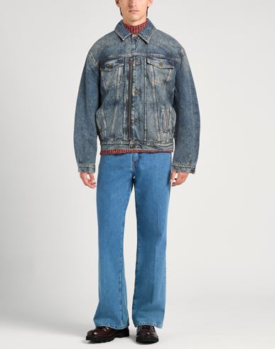 Man Denim outerwear Blue Size L Cotton, Hemp