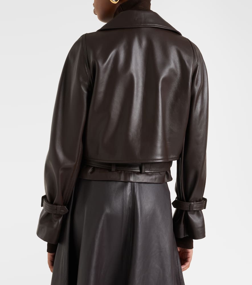 Hatti cropped leather jacket