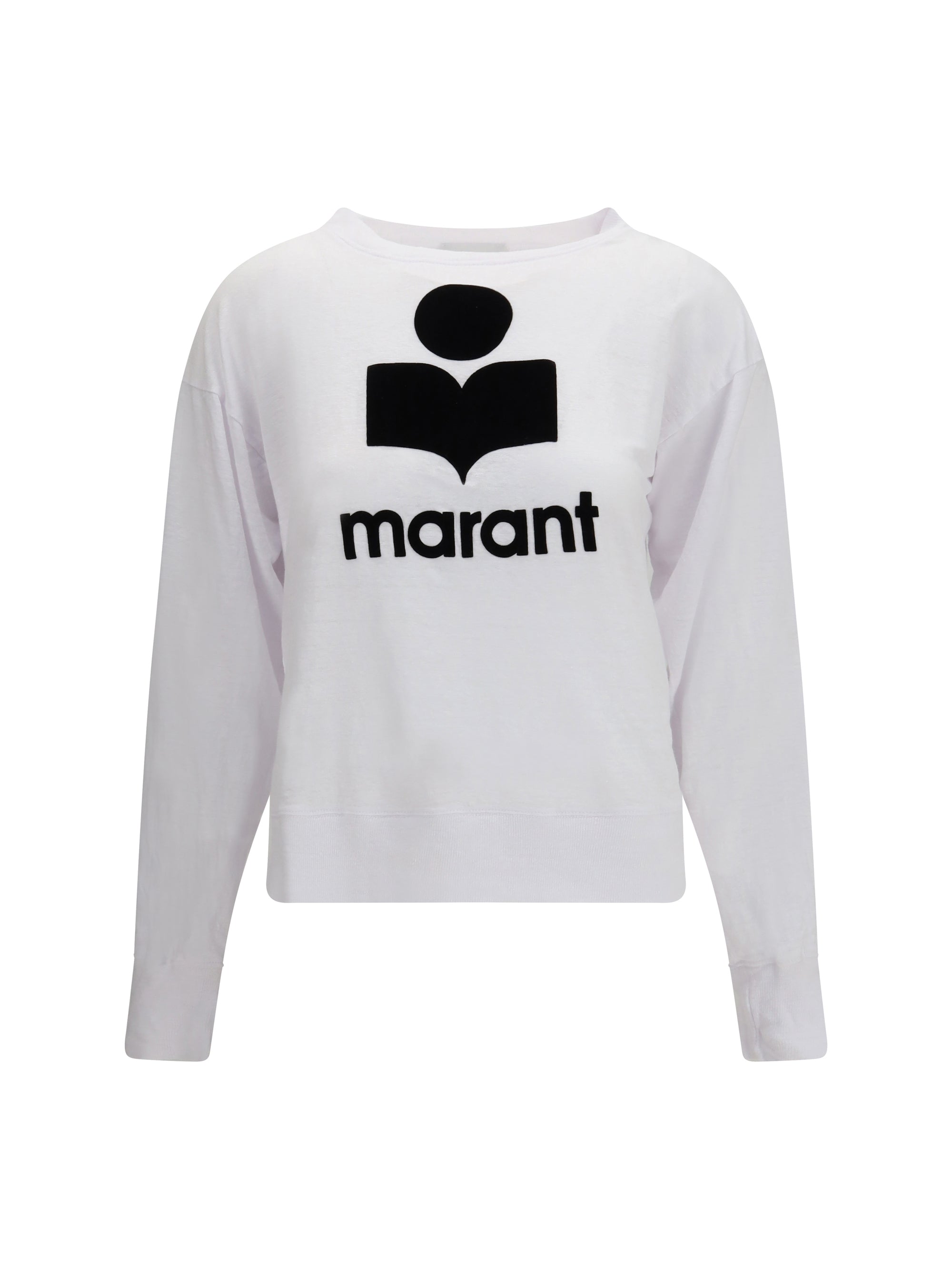 Logo-Embroidered Linen Sweatshirt — White