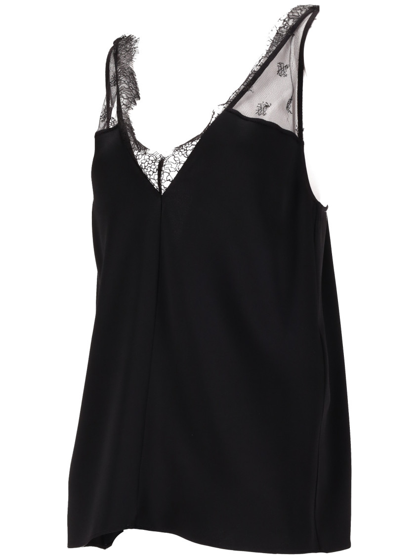 Black Envers Satin Slip Top