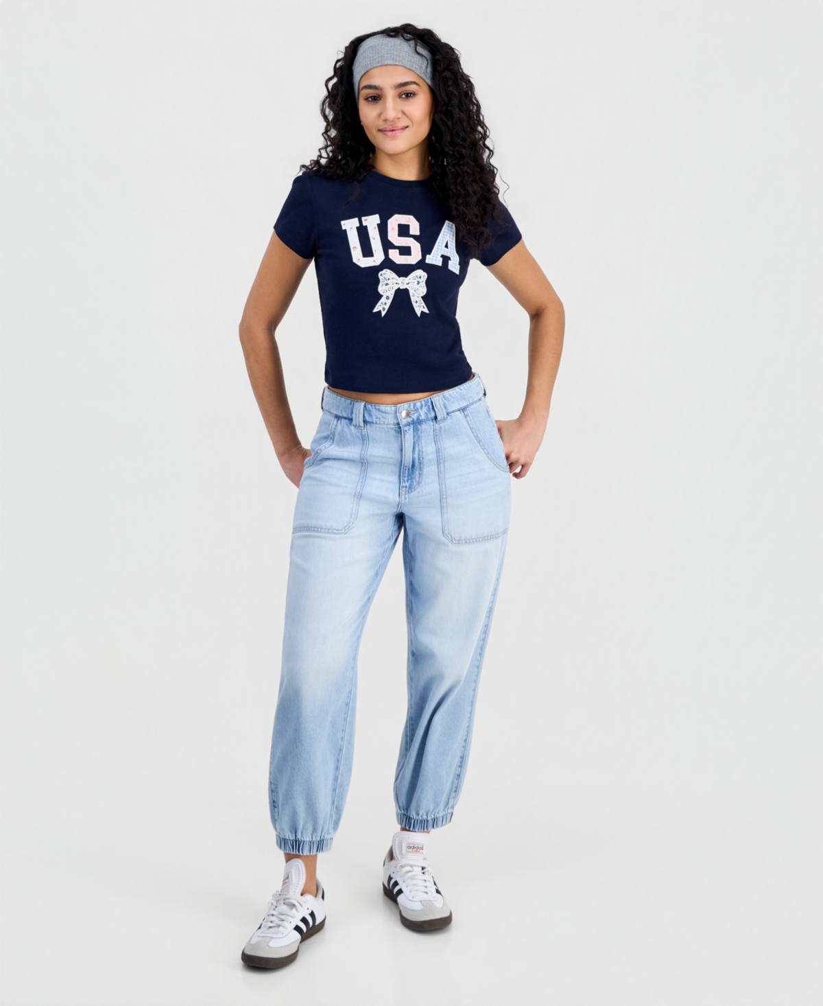 Juniors' High Rise Denim Joggers - Jacqueline