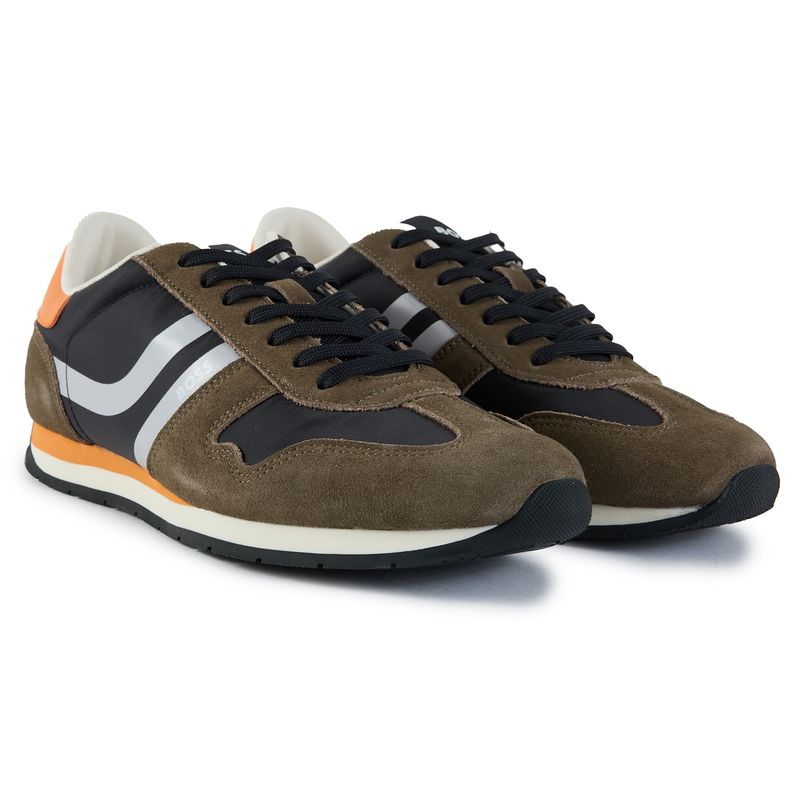 Boss Orange Mens Levon Trainers - Khaki Nylon