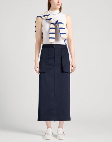 Woman Midi skirt Navy Size 8 Polyester, Cotton