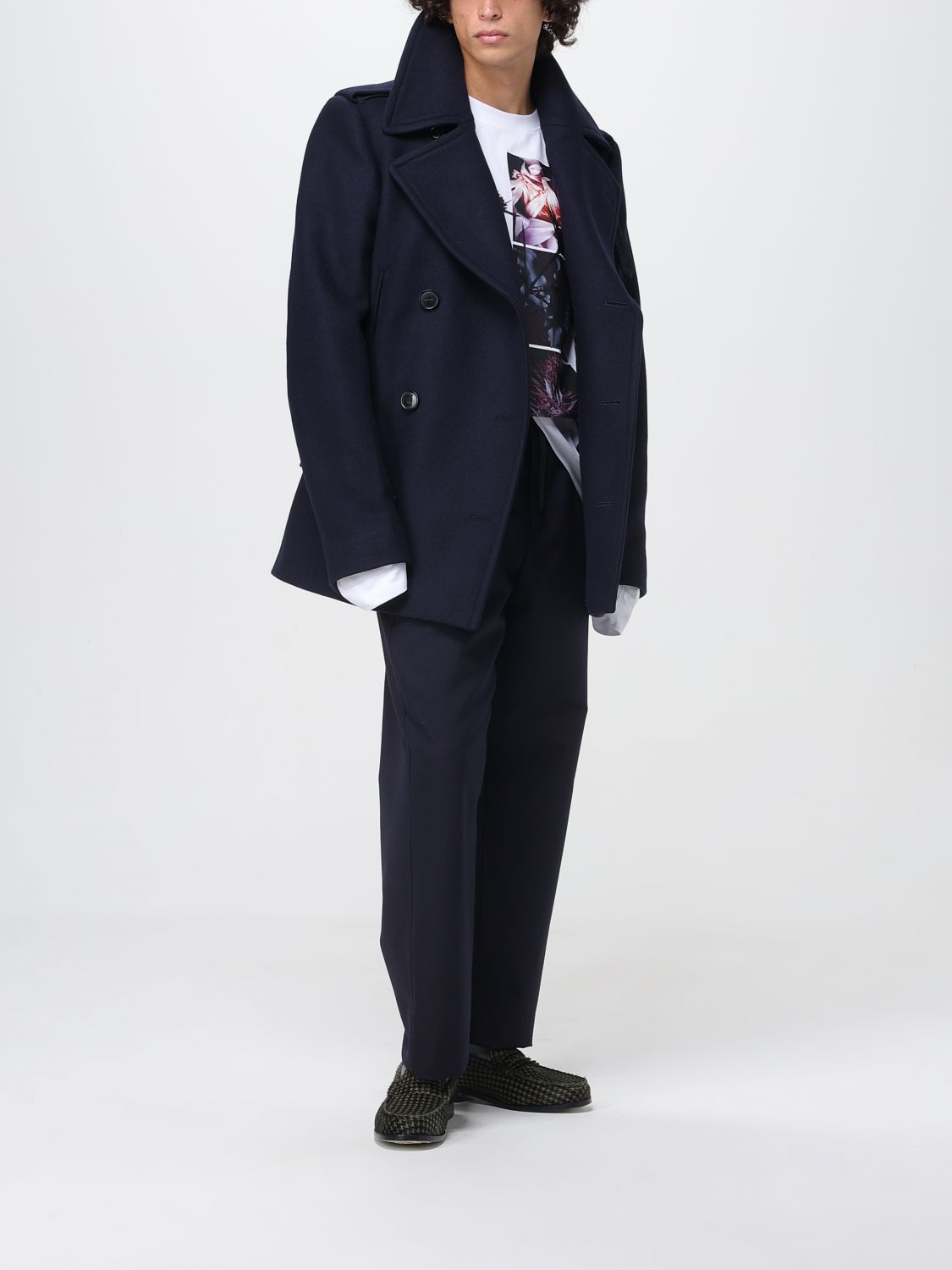 Coat Men color Blue