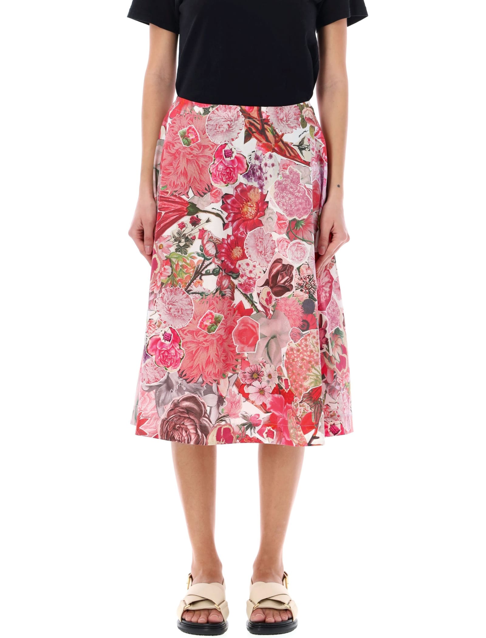 Floral Print Midi Skirt